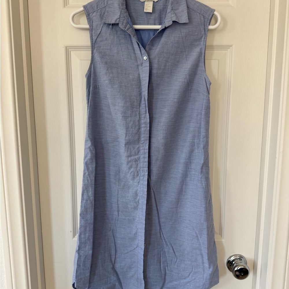 H&M Blue Sleeveless Polo Collar Sundress